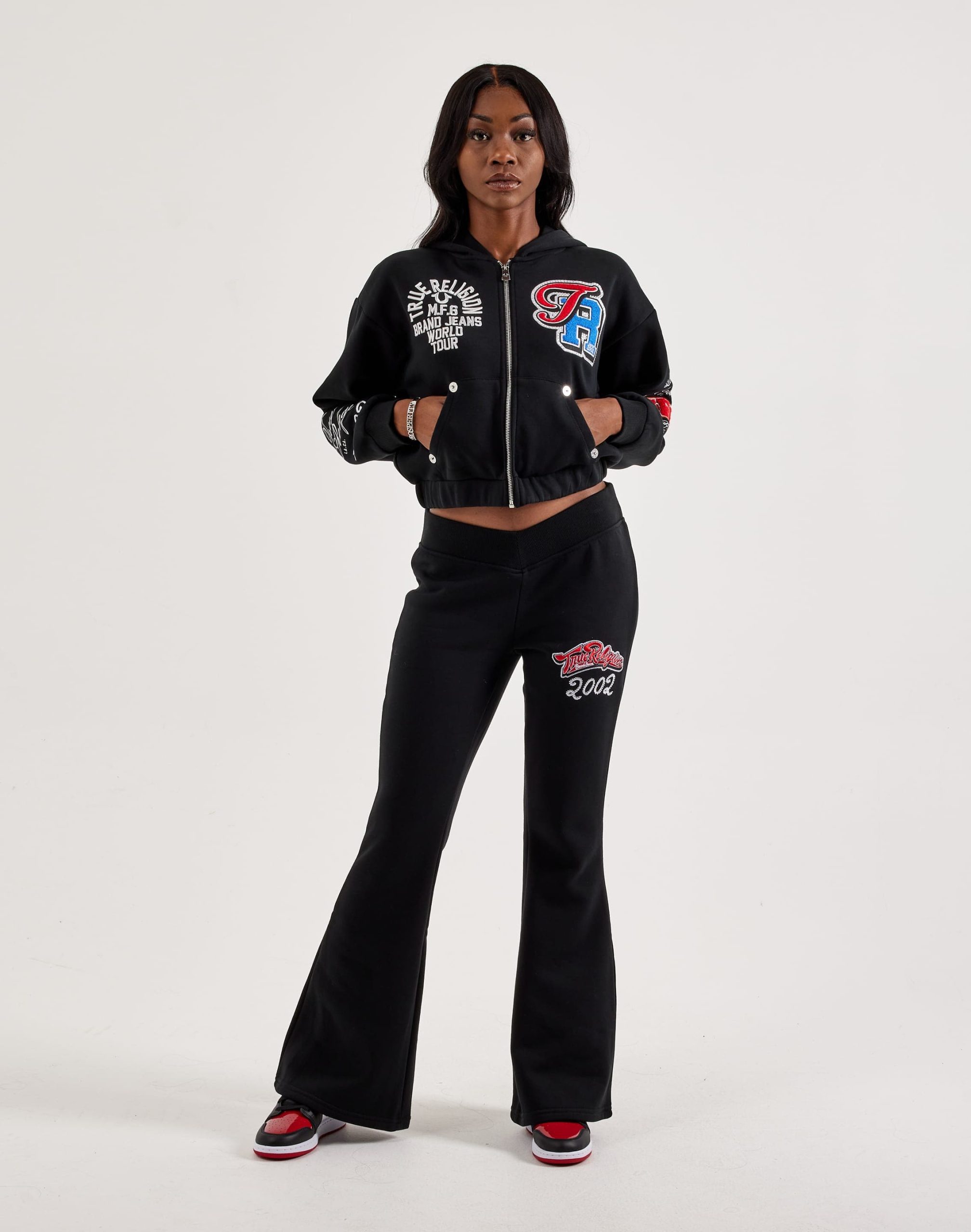 True Religion Crystal Patched Full-Zip Fleece Hoodie - Image 6