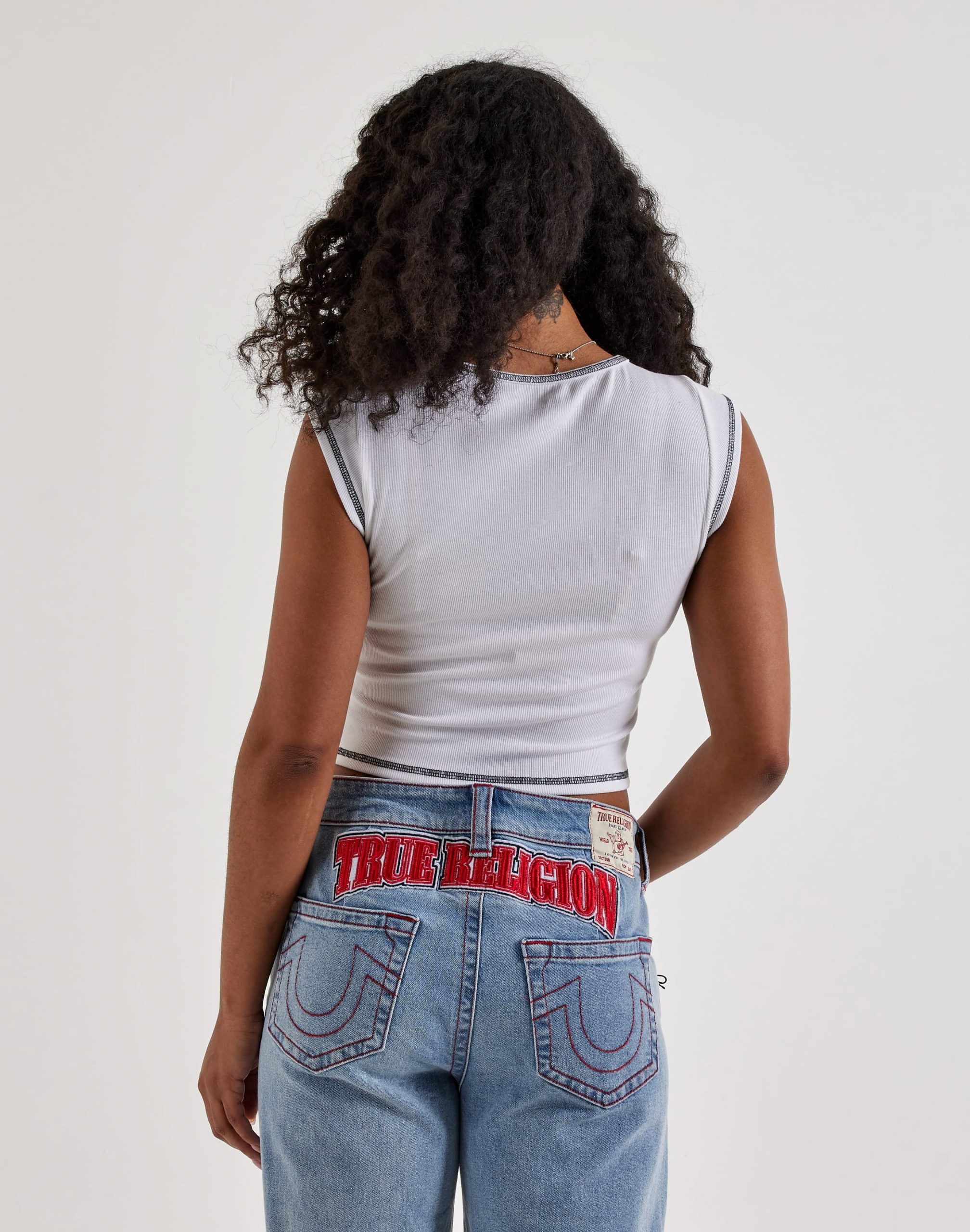 True Religion V-Notch Raglan Cap-Sleeve Tee - Image 3