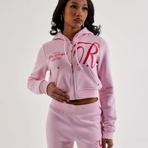True Religion Embroidered Big T Full-Zip Fleece Hoodie