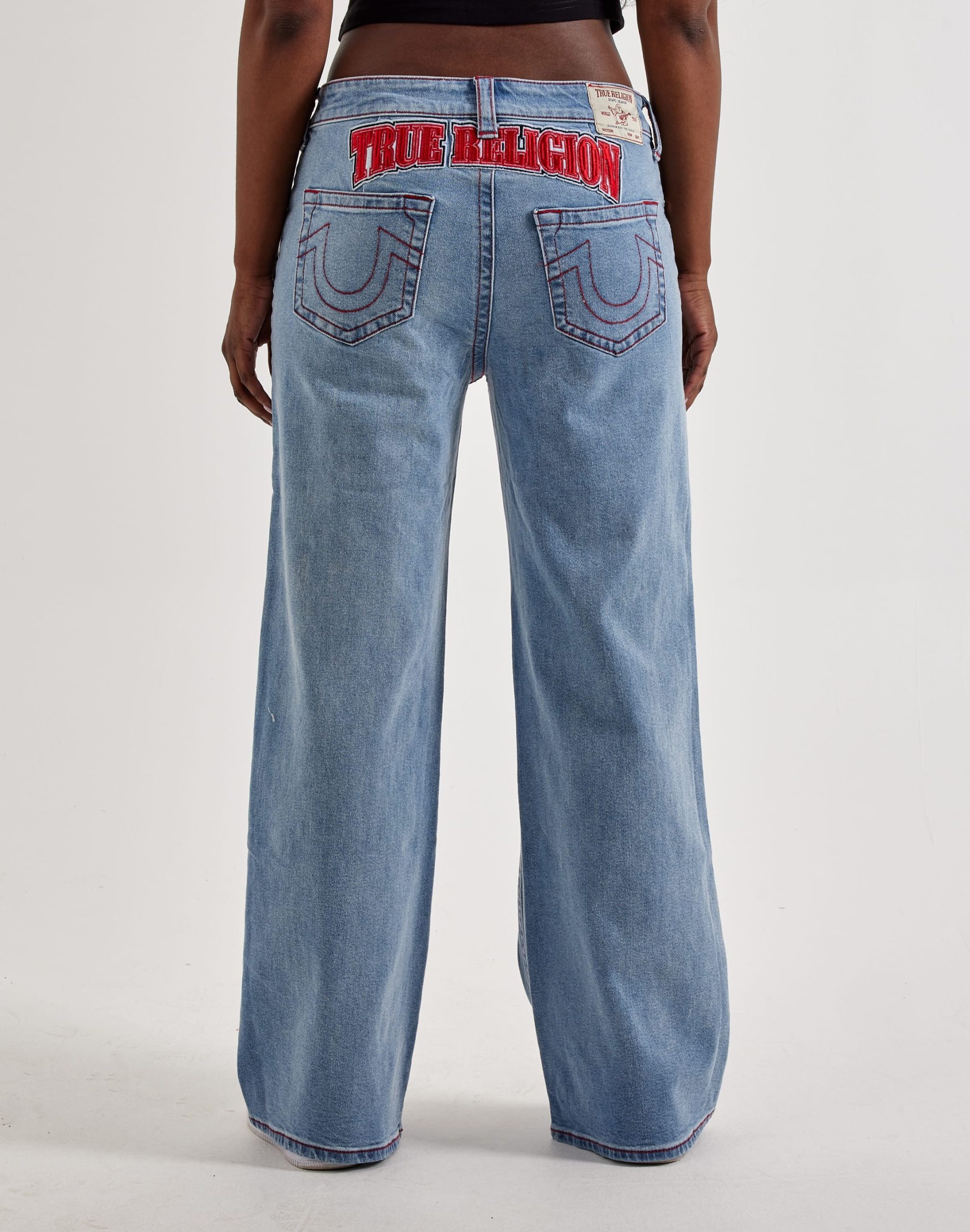 True Religion Bobbi Sporty Applique Baggy Denim Jeans - Image 2