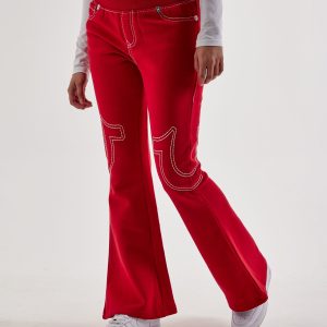True Religion Anniversary Big T Flared Fleece Pants