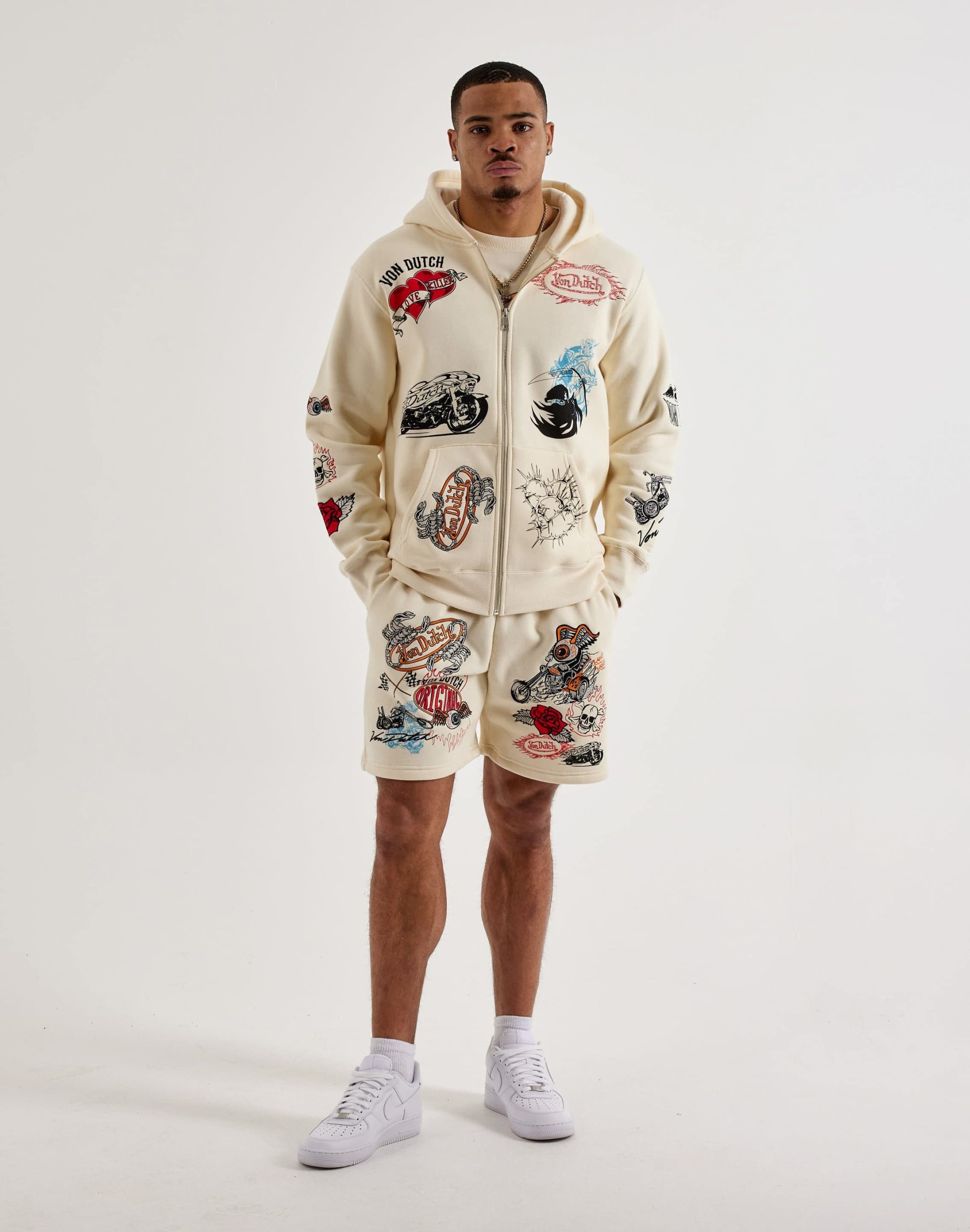 Von Dutch Tattoo Full-Zip Fleece Hoodie - Image 6