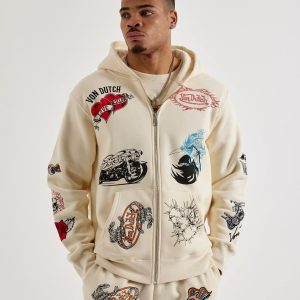 Von Dutch Tattoo Full-Zip Fleece Hoodie