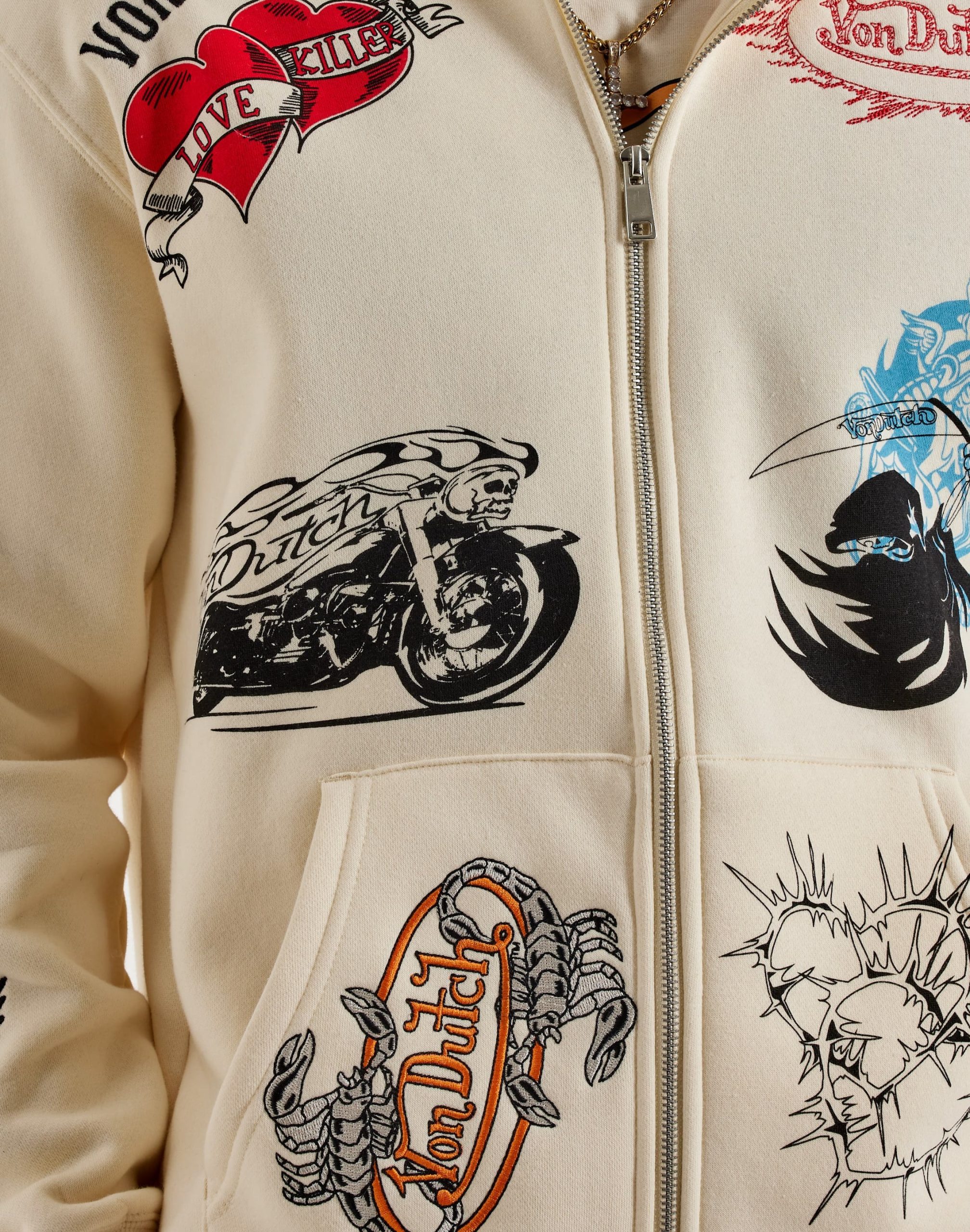 Von Dutch Tattoo Full-Zip Fleece Hoodie - Image 3