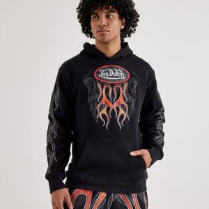 Von Dutch Allover Flame Pullover Fleece Hoodie