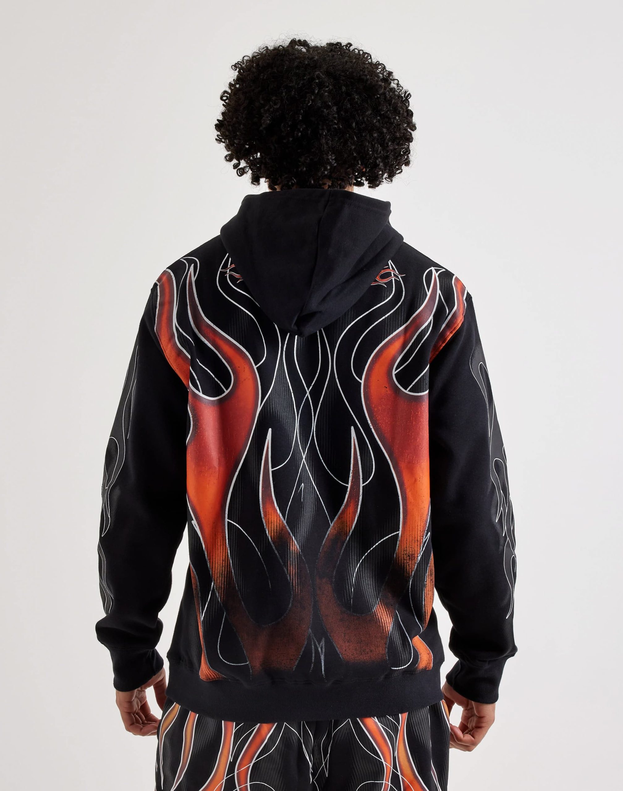 Von Dutch Allover Flame Pullover Fleece Hoodie - Image 2