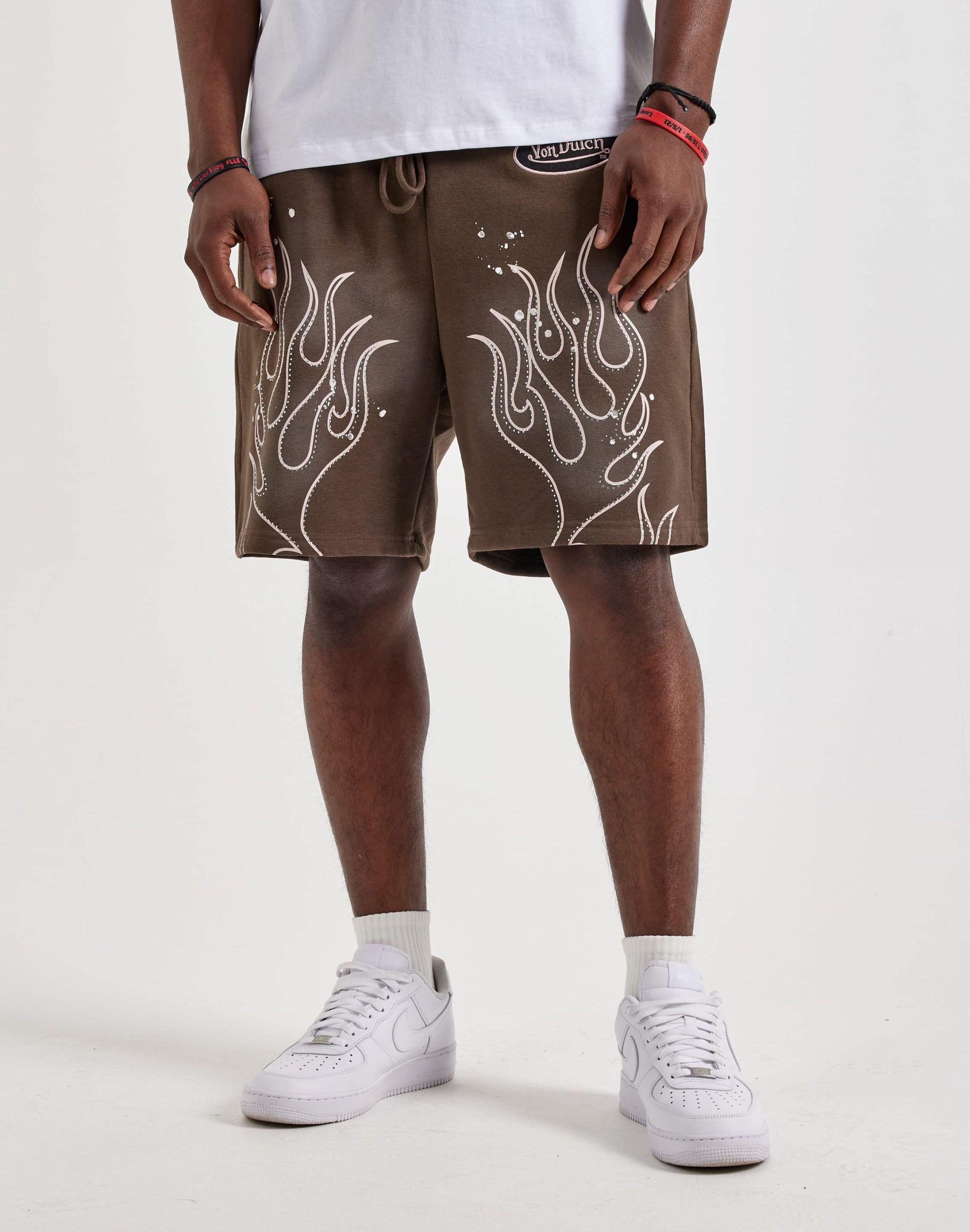 Von Dutch Acid Wash Fleece Sweat Shorts