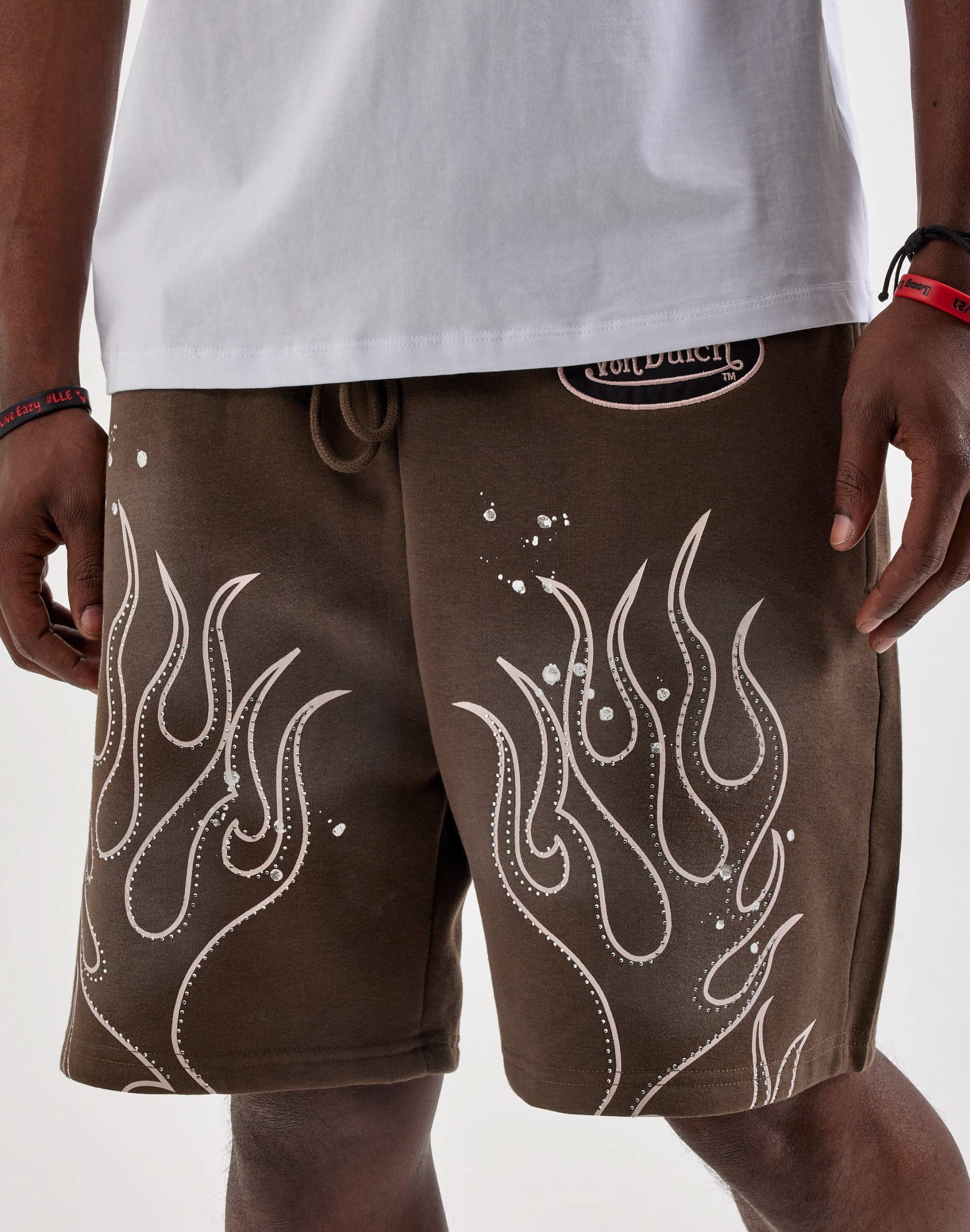 Von Dutch Acid Wash Fleece Sweat Shorts - Image 3