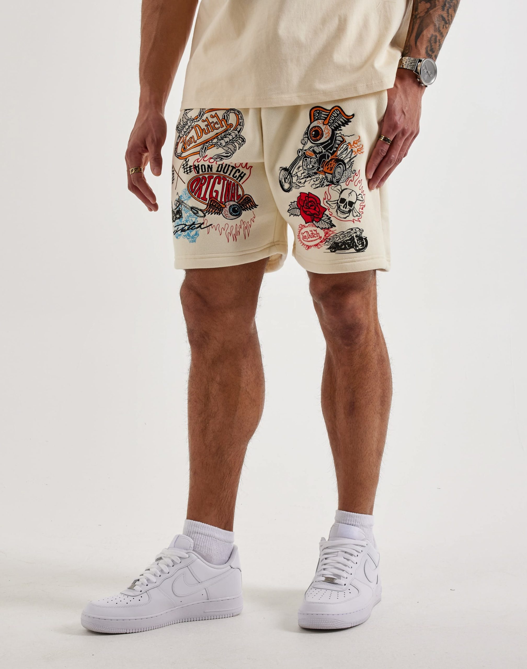 Von Dutch Tattoo Fleece Sweat Shorts - Image 2