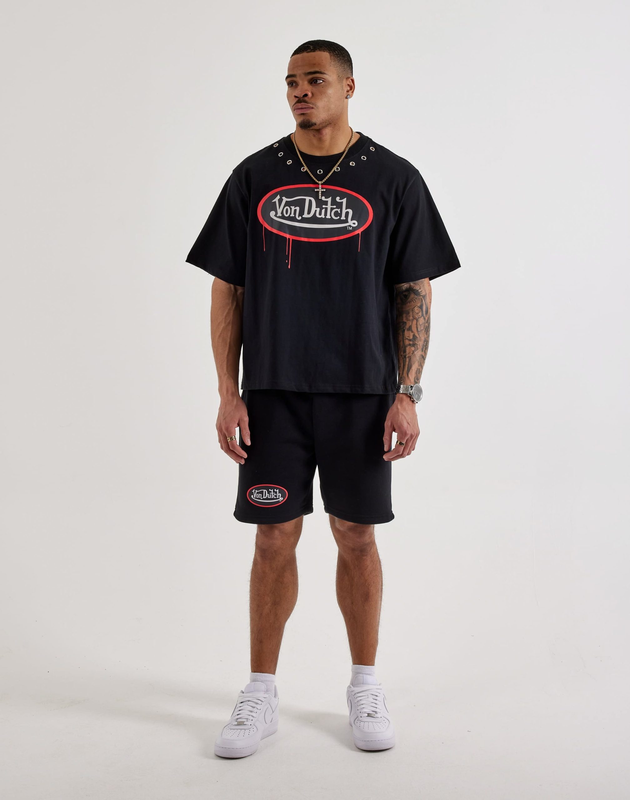 Von Dutch Classic Logo Fleece Sweat Shorts - Image 5