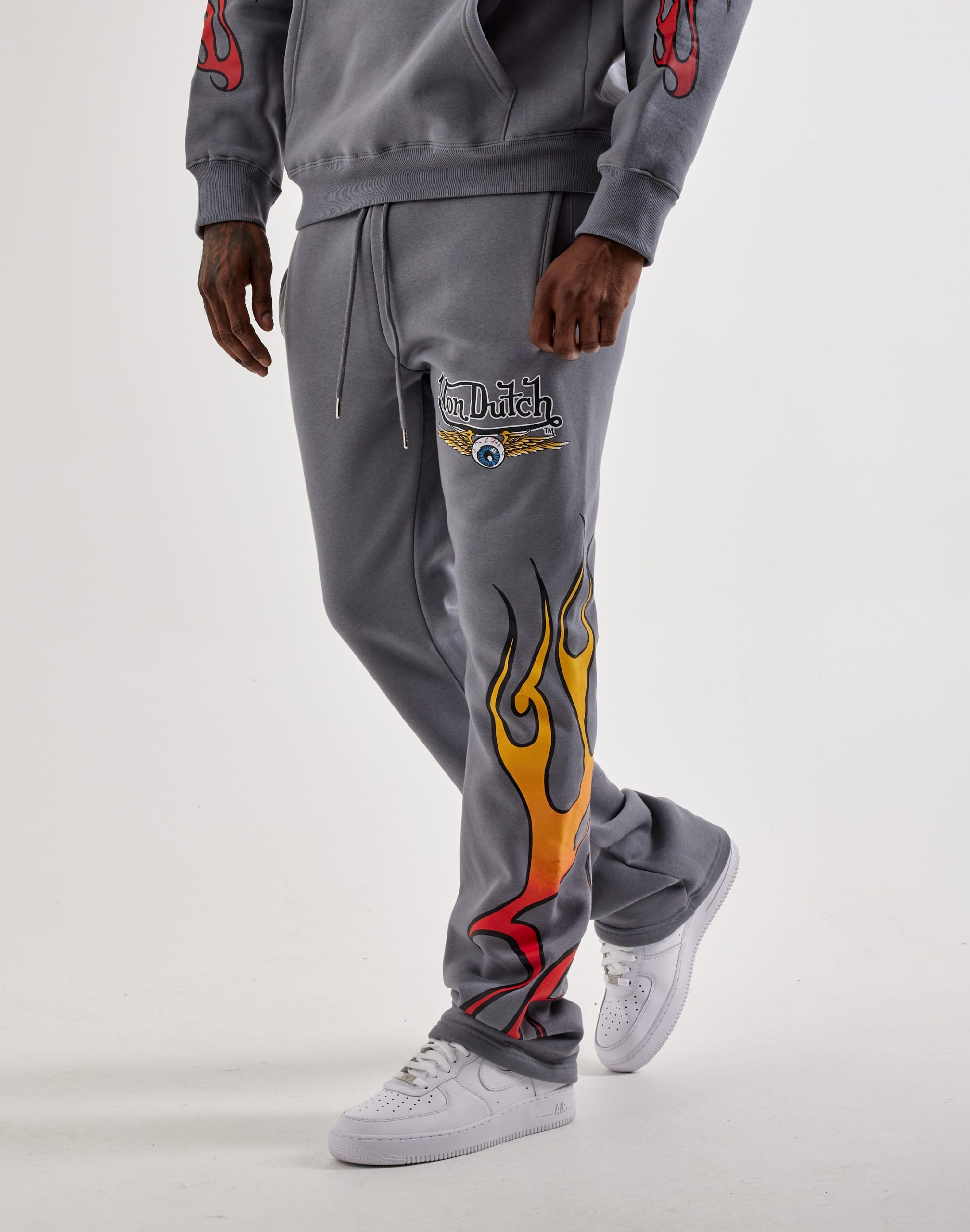 Von Dutch Flame Logo Fleece Pants - Image 2