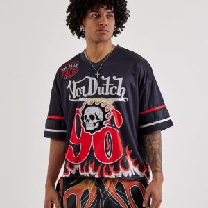 Von Dutch Flame Skull Oversized Jersey