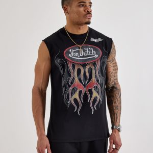 Von Dutch Classic Logo Flame Sleeveless Tee