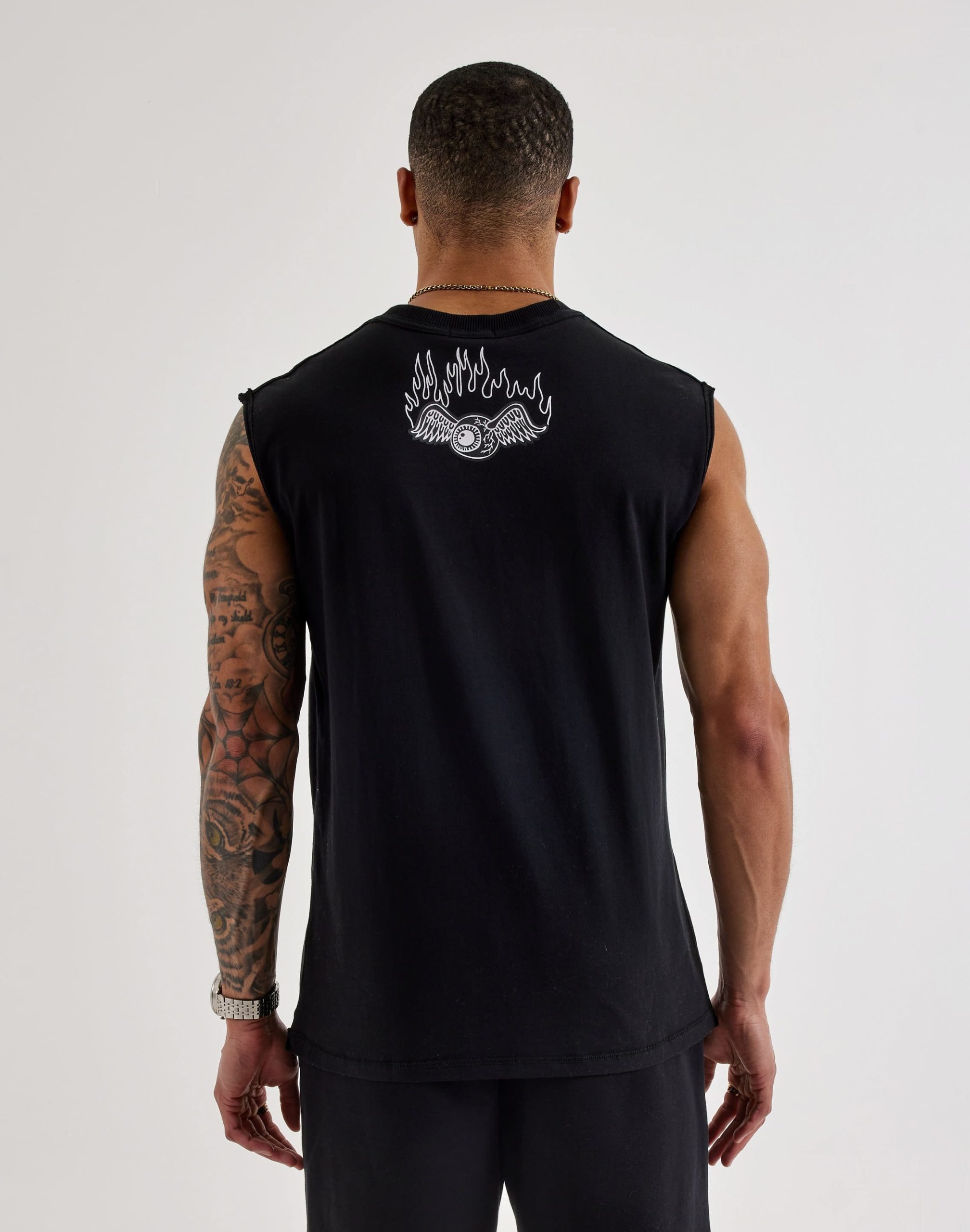 Von Dutch Classic Logo Flame Sleeveless Tee - Image 3