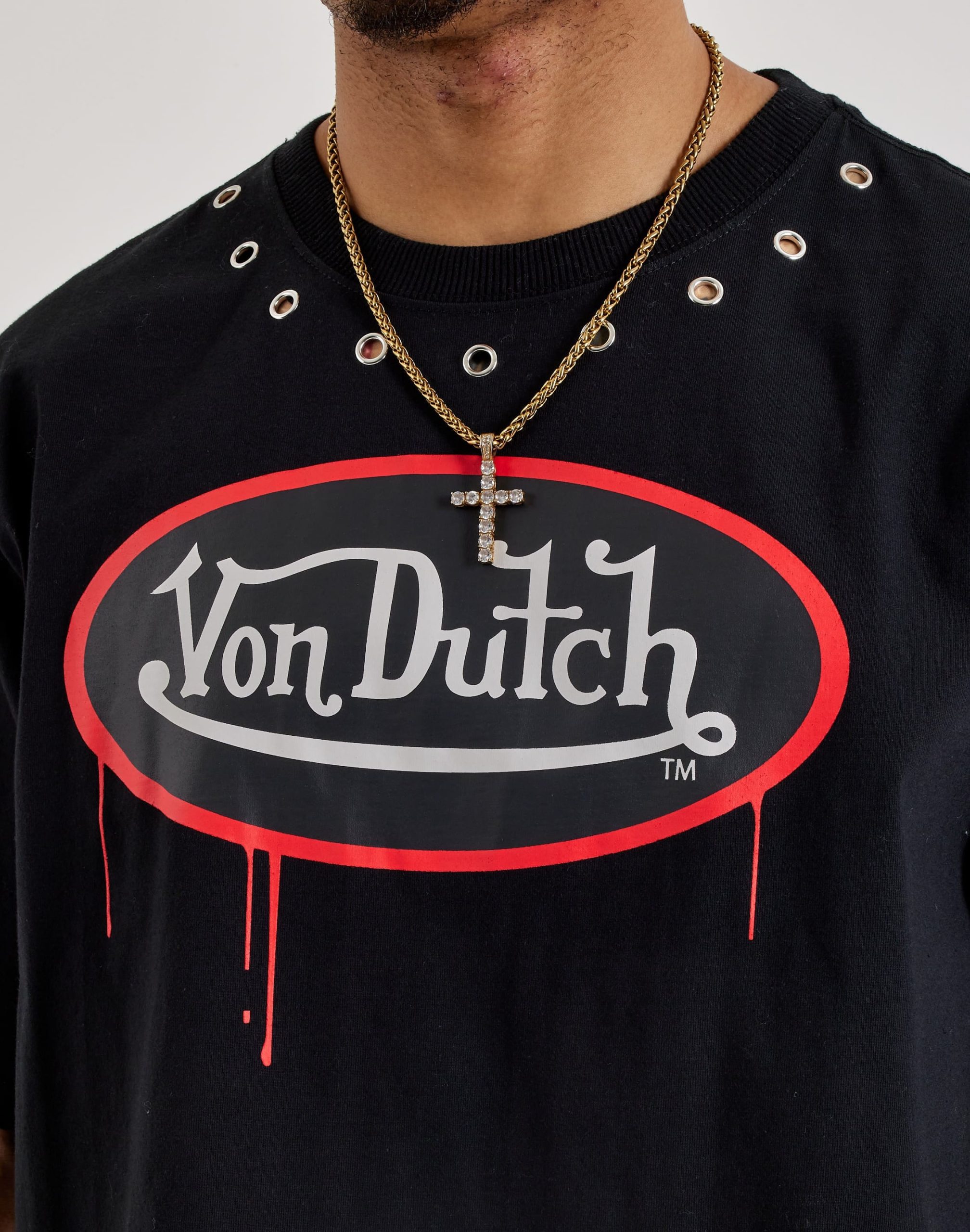 Von Dutch Drip Logo Grommet Tee - Image 3