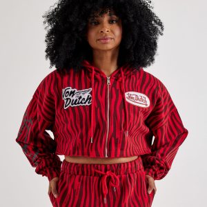 Von Dutch Raw Edge Full-Zip Fleece Hoodie