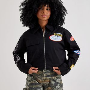 Von Dutch Boxy Full-Zip Cropped Jacket