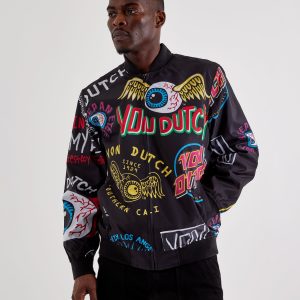 Von Dutch Allover Print Bomber Jacket