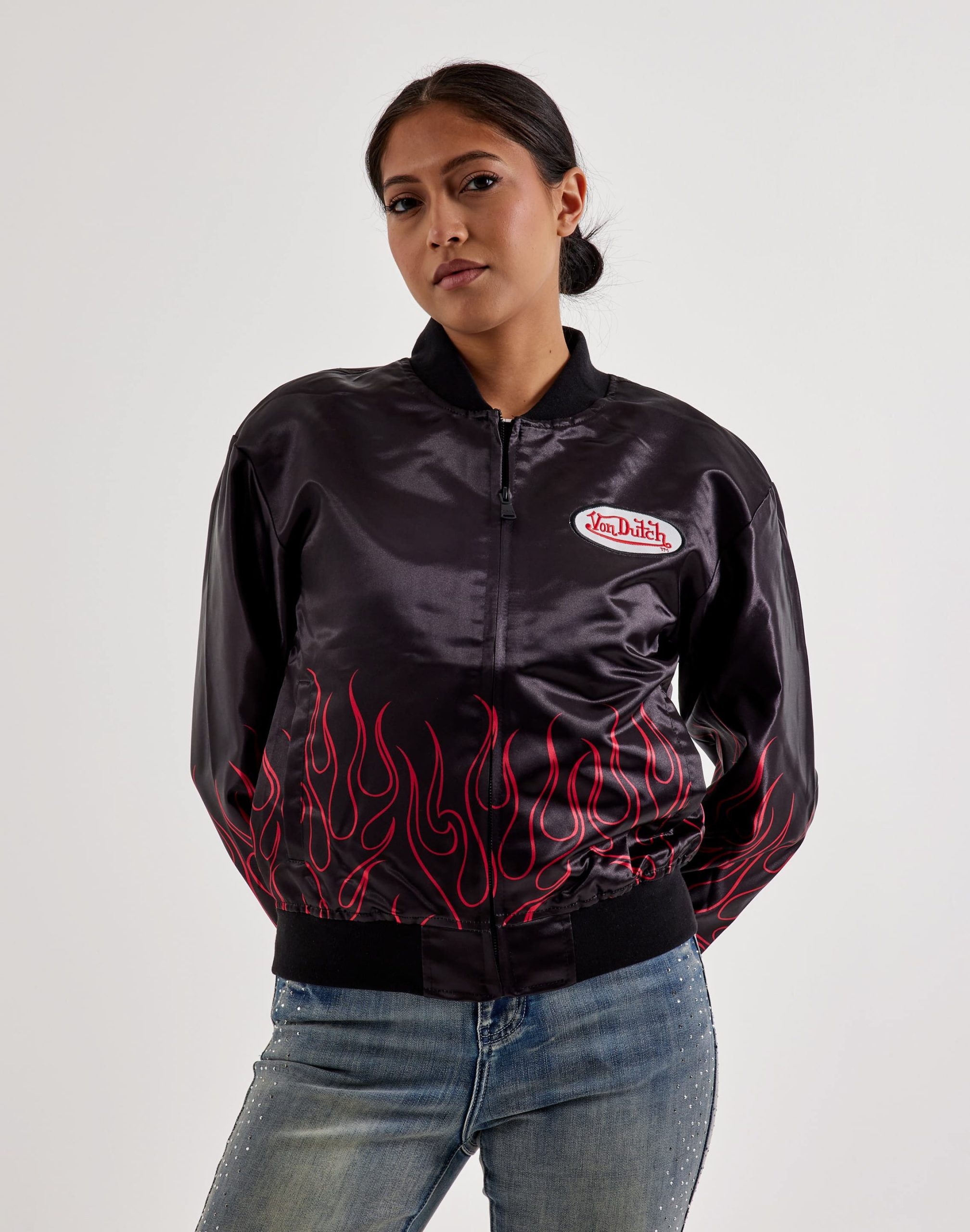 Von Dutch Satin Flight Jacket