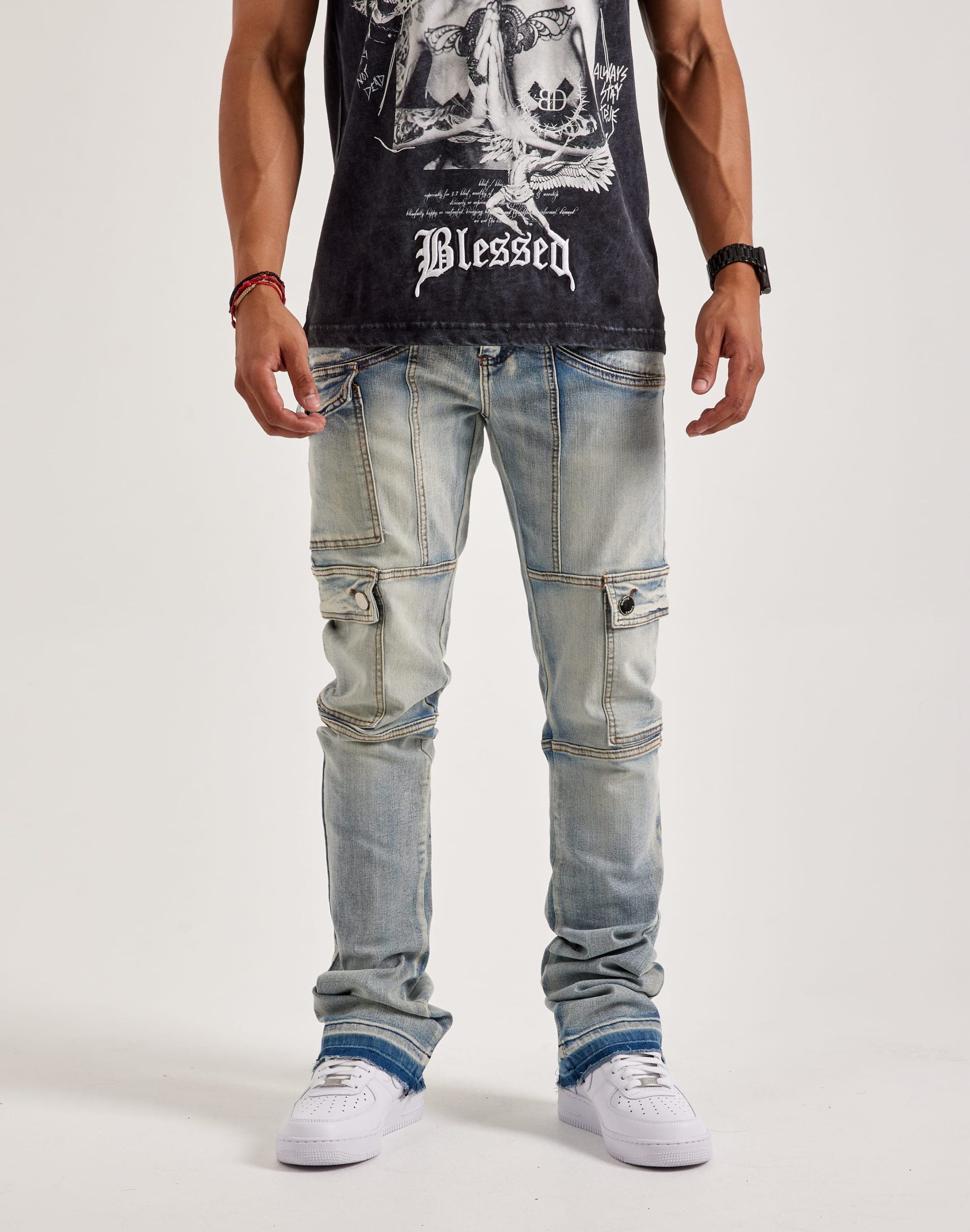 WAIMEA Overdyed Stacked Cargo Denim Jeans - Image 2