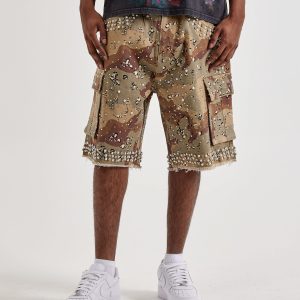 WAIMEA Rhinestone Pearl Cargo Shorts