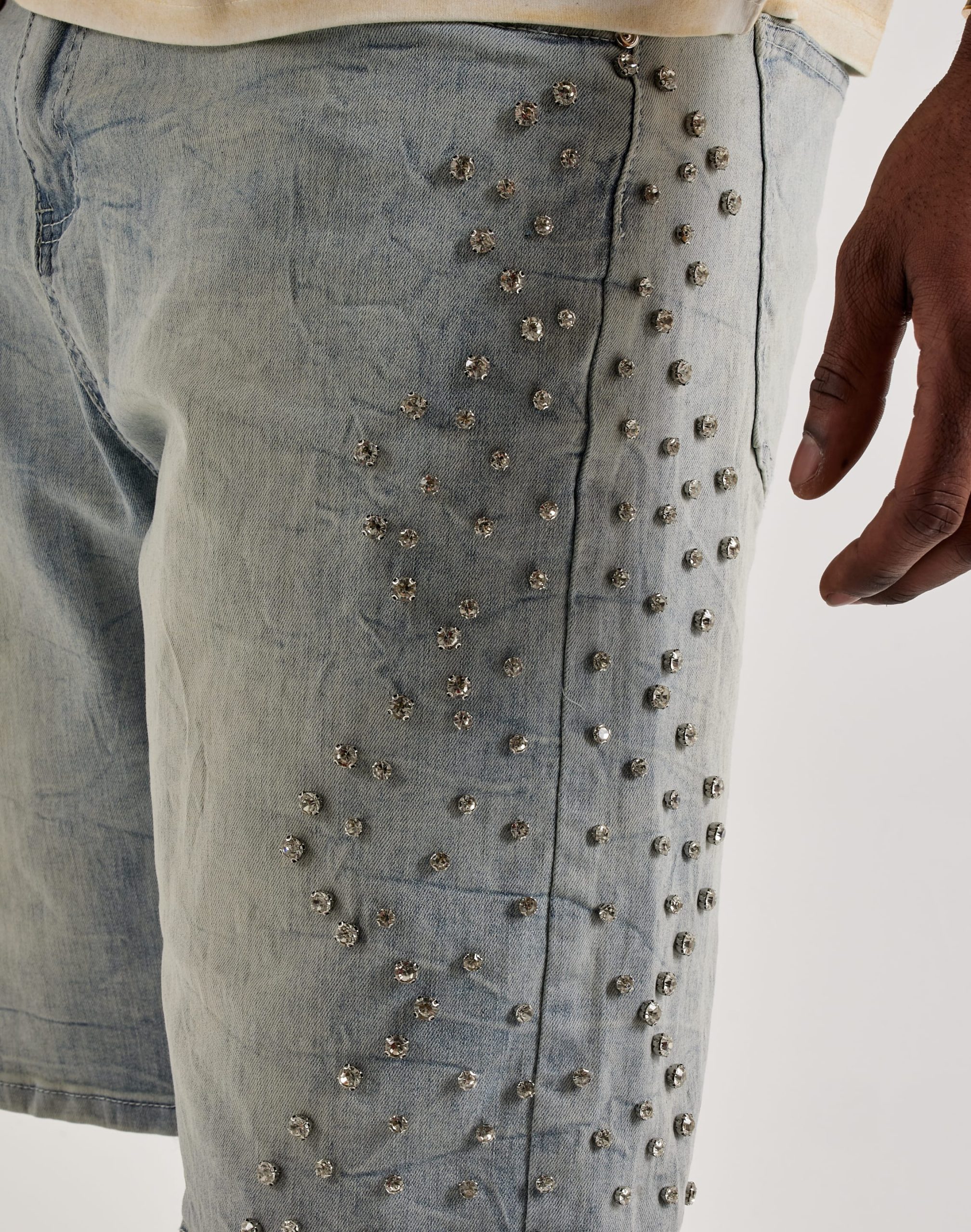 WAIMEA Rhinestone Denim Shorts - Image 3