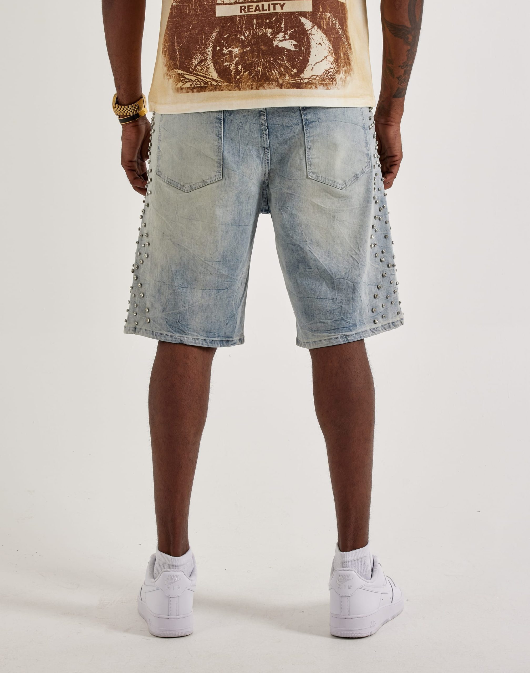WAIMEA Rhinestone Denim Shorts - Image 4