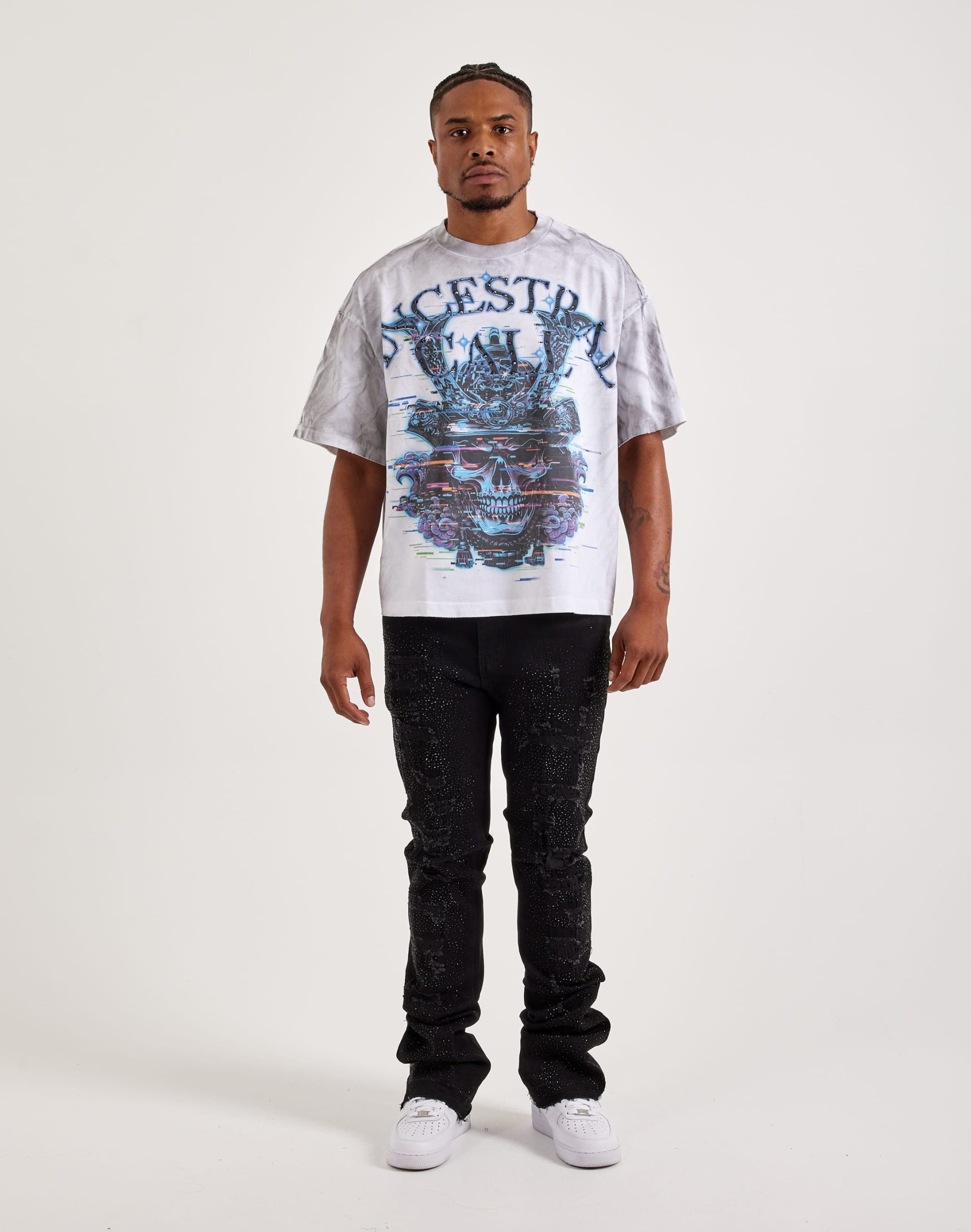 WAIMEA Stacked Rhinestone Denim Jeans - Image 5