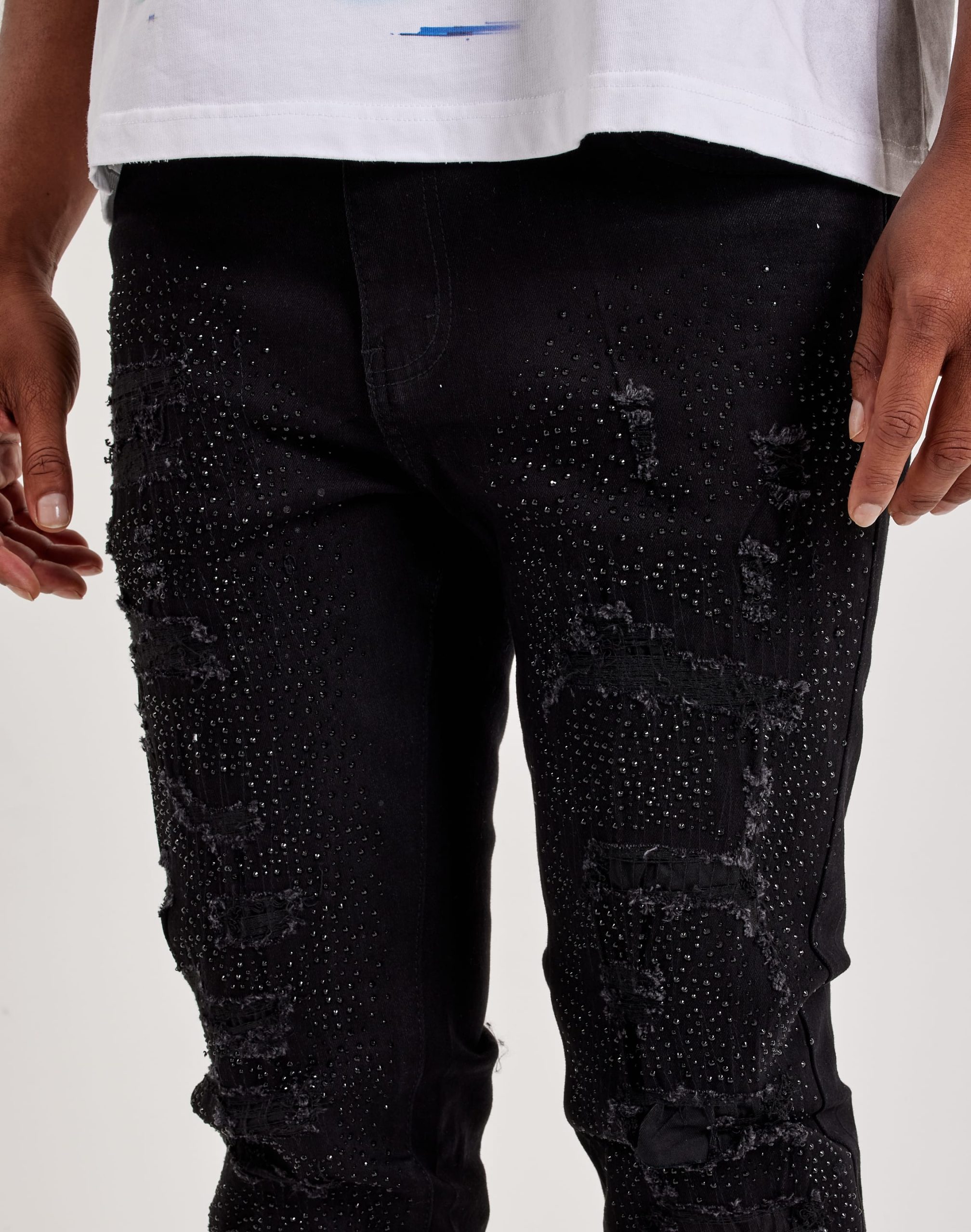 WAIMEA Stacked Rhinestone Denim Jeans - Image 3