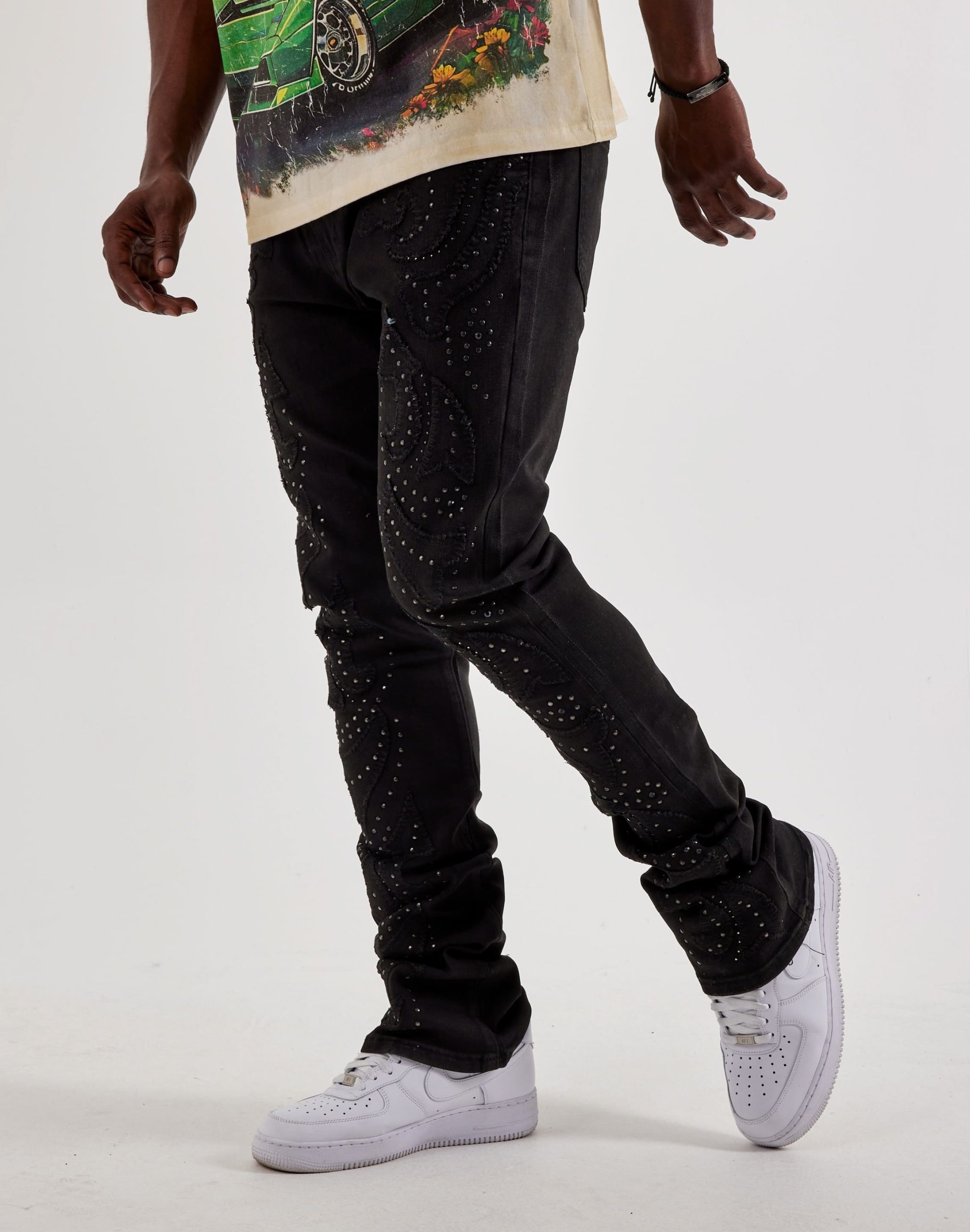 WAIMEA Stacked Western Stud Denim Jeans - Image 2
