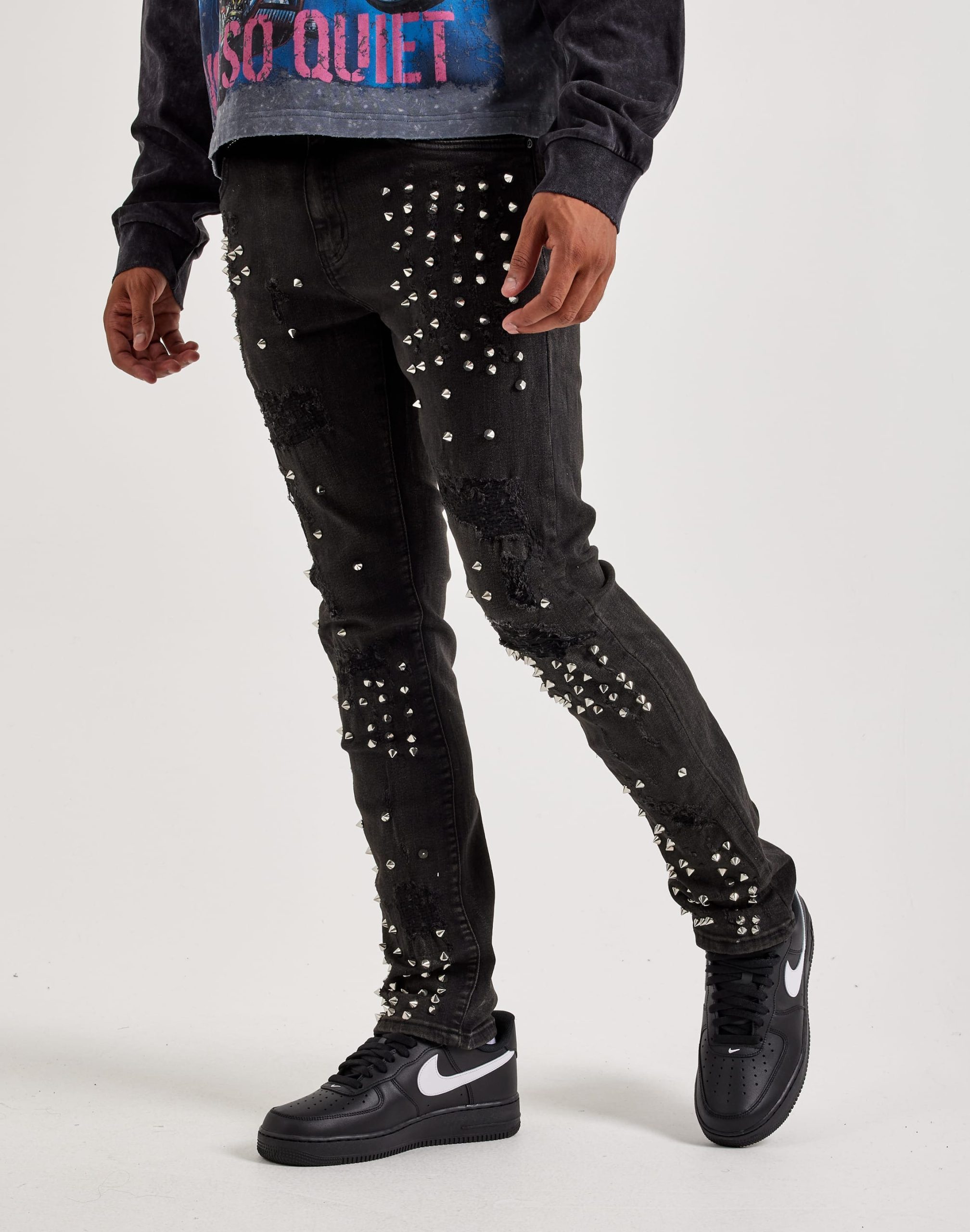 WAIMEA Slim Metal Stud Denim Jeans - Image 2