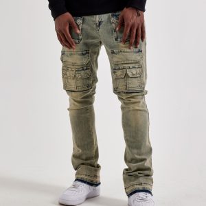 WAIMEA Multi-Pocket Cargo Denim Jeans