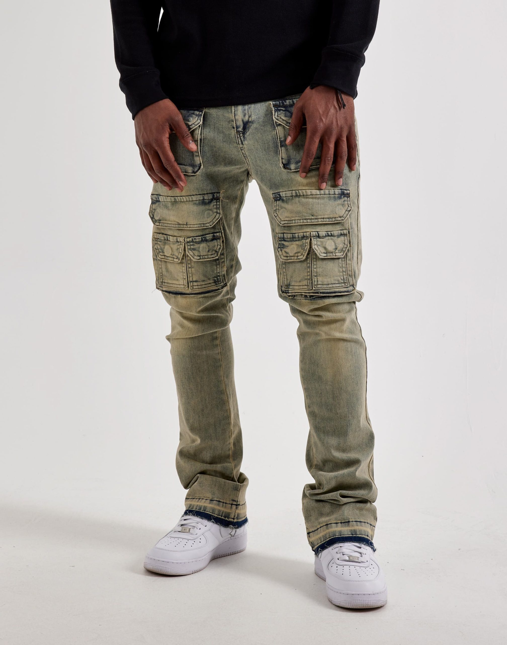 WAIMEA Multi-Pocket Cargo Denim Jeans