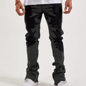 WAIMEA Stacked Flared Rhinestone Denim Jeans