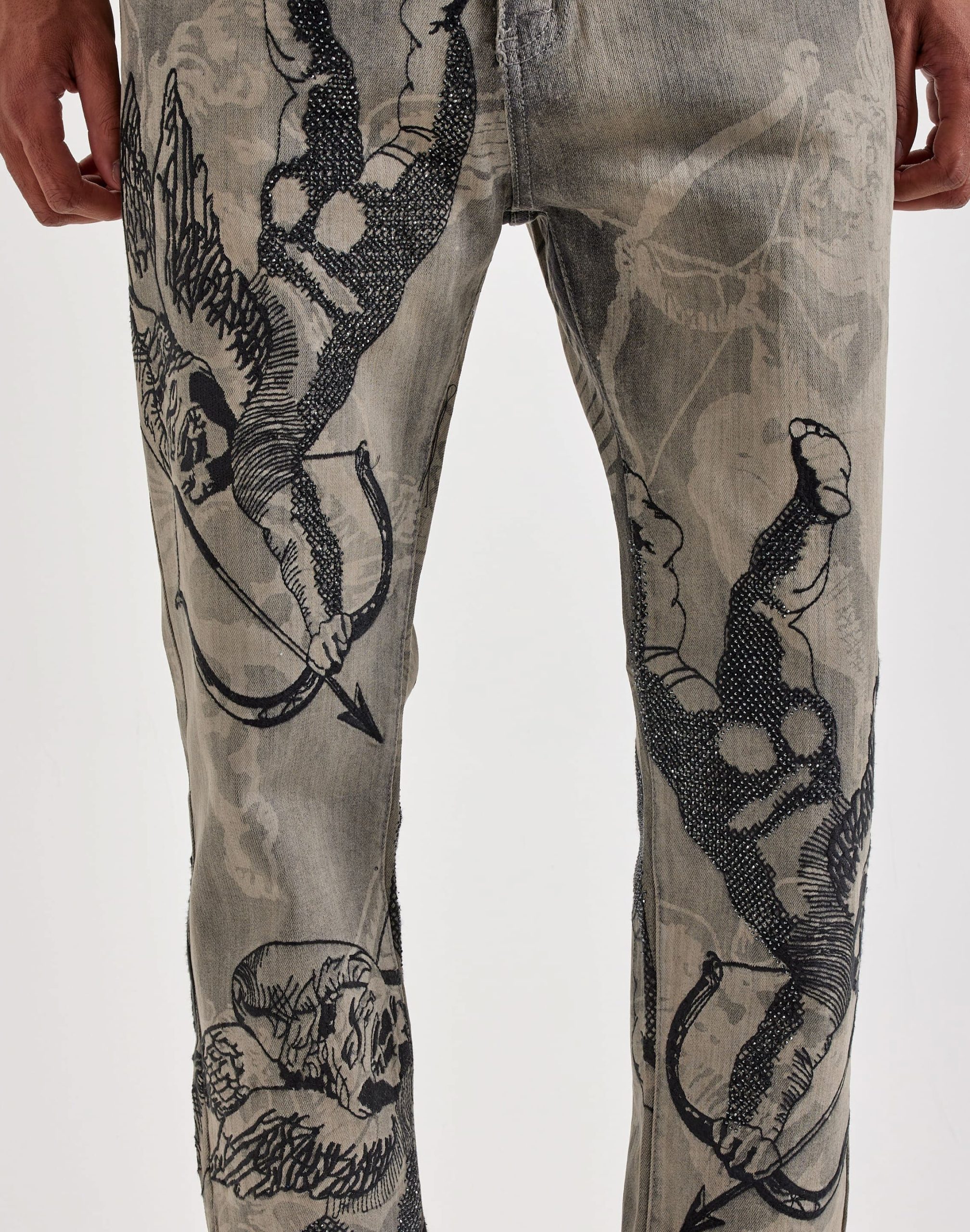 WAIMEA Angel Slim Rhinestone Denim Jeans - Image 3